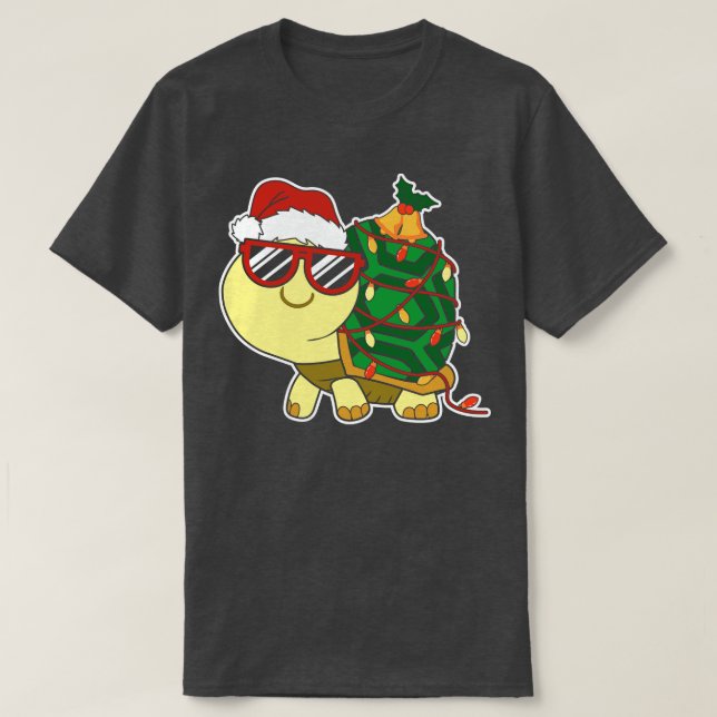 Kawaii Turtle Kame Julgran T Shirt (Design framsida)