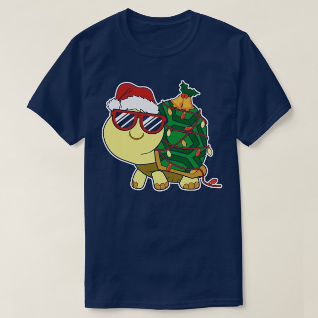 Kawaii Turtle Kame Julgran T Shirt (Design framsida)