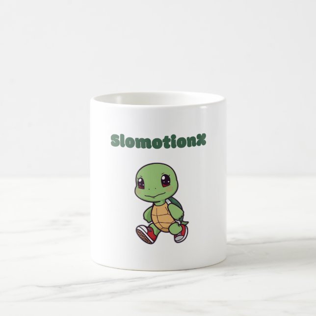 Kawaii Turtle Mugg - Cute Slomotionx Tecknad Coffe (Center)