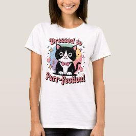 Kawaii Tuxedo Cat, tryckt till Purr-fektion T Shirt