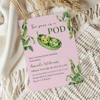 Kawaii Two Peas in Pod Rosa Girl Girl Twillingar B Inbjudningar