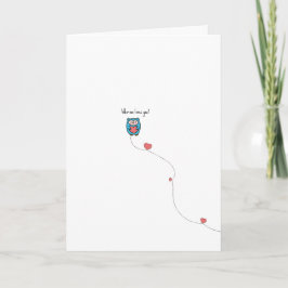 Kawaii Uggla Pun Valentine Card Kort