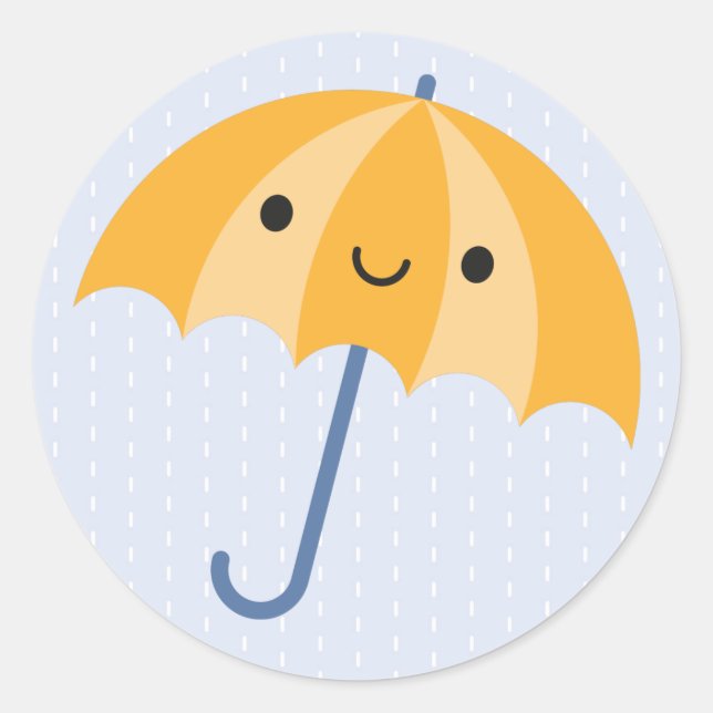 Kawaii Umbrellas Runt Klistermärke (Framsida)