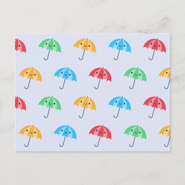 Kawaii Umbrellas Vykort (Framsida)