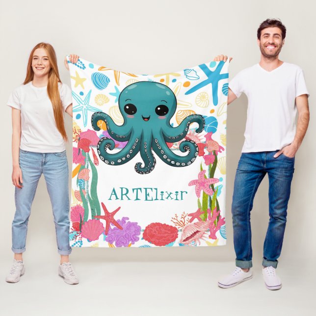 Kawaii under Octopus Fleecefilt (På plats)