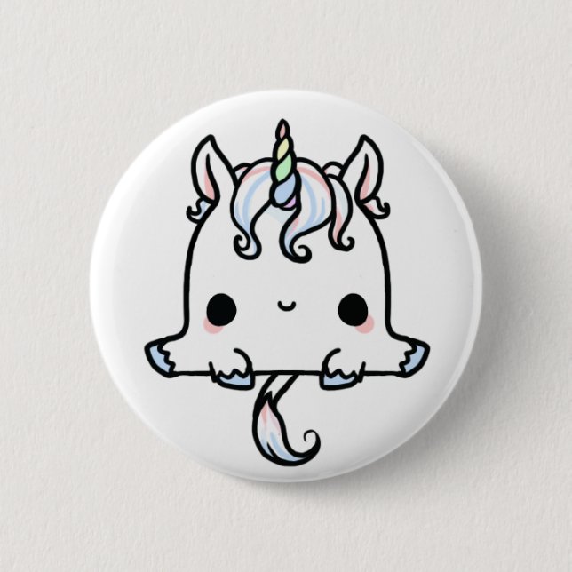 Kawaii Unicorn (du ändrar bakgrunden) Knapp (Framsida)