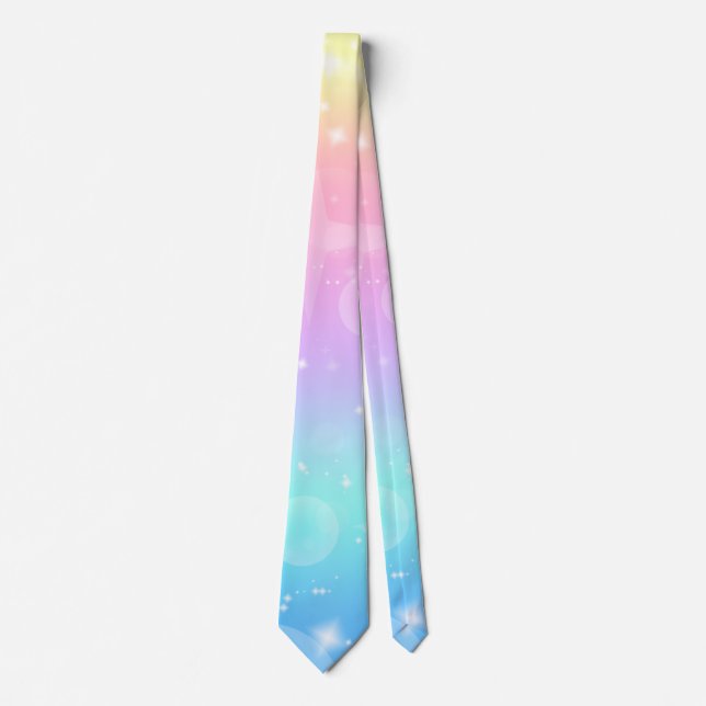 Kawaii Unicorn Gradient Pastel Neck Tie Slips (Framsida)