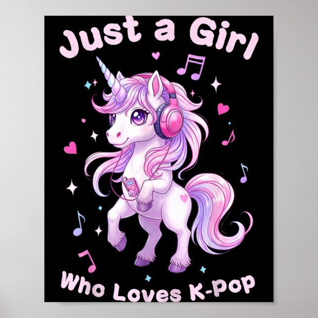 Kawaii Unicorn K-p Lover For Girls Fans  Poster (Framsidan)