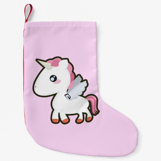 Kawaii Unicorn Liten Julstrumpa (Framsidan)