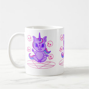 kawaii Unicorn pentagram-döskallar Kaffemugg