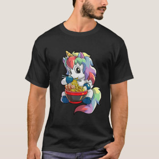 Kawaii Unicorn Ramen Japansk Noodle Anime Unicorn T Shirt
