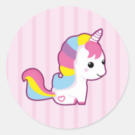 Kawaii Unicorn Runt Klistermärke