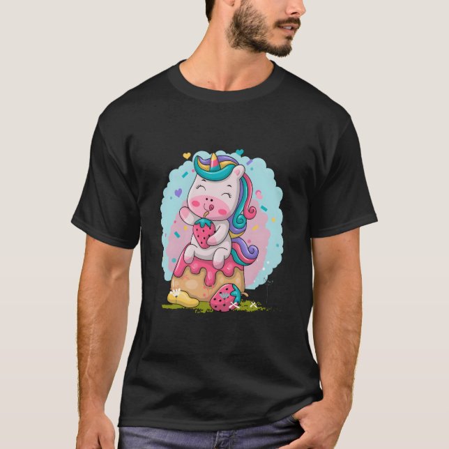 Kawaii Unicorn T Shirt (Framsida)