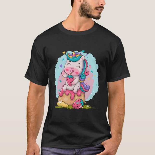 Kawaii Unicorn T Shirt (Framsida)