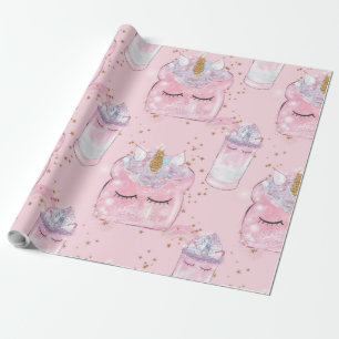 Kawaii Unicorn Toast & Milkshake - Pastel Presentpapper