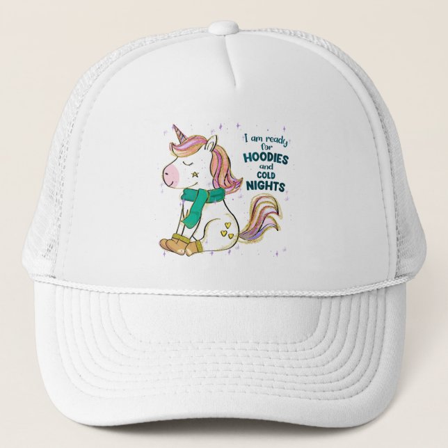 Kawaii Unicorn | Vinter och hus Keps (Framsida)