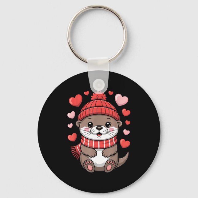 Kawaii Utter Alla Hjärtans Dags Hjärtan Vinter Sca Nyckelring (Framsida)