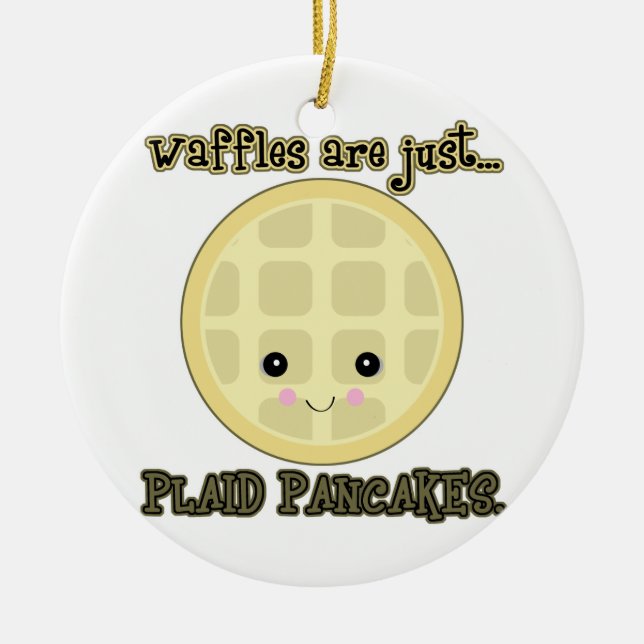 kawaii våfflor är bara karosserade pannkakor julgransprydnad keramik (Framsidan)