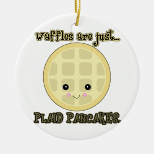 Kawaii-våfflor är bara rödpannkakor julgransprydnad keramik