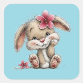 Kawaii Valentine Character 3 Inch Sticker – Cute L Fyrkantigt Klistermärke