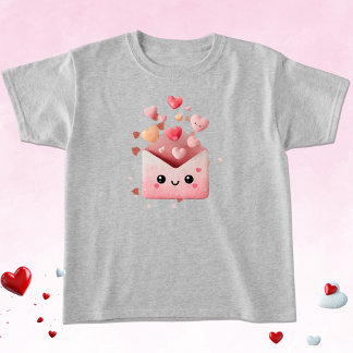 Kawaii Valentine Envelope with Hearts T Shirt