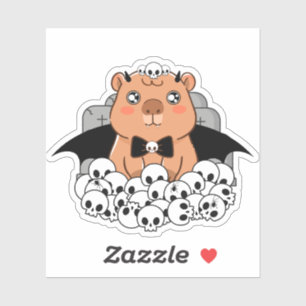 Kawaii Vampire Capybara - Kusig Kyrkogård Klistermärken