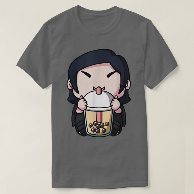 Kawaii Vampire Halloween Boba Milk Tea Bubble Tea  T Shirt (Design framsida)