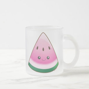 Kawaii vattenmelon frostad glasmugg