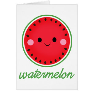 Kawaii vattenmelon hälsningskort