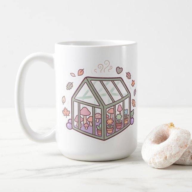 Kawaii Växthus Svamp Pixel Mugg (Med munk)