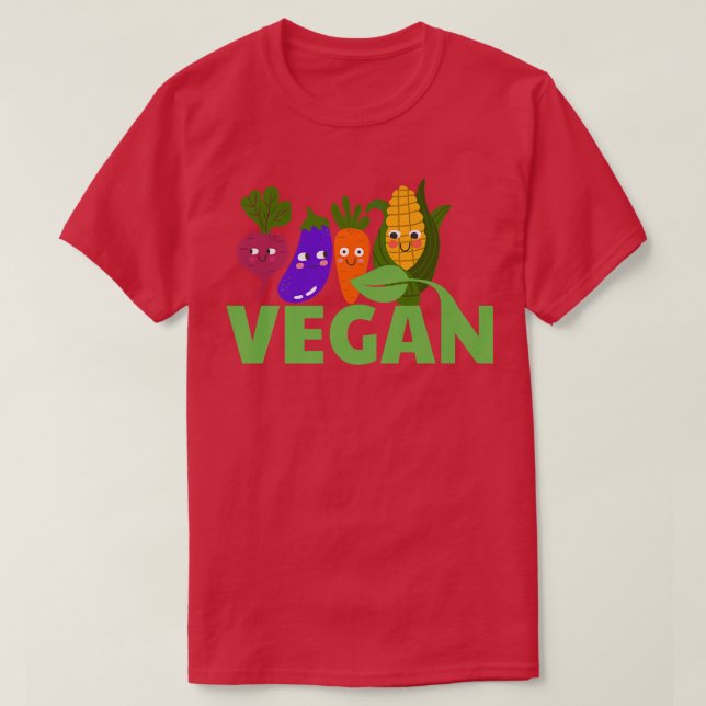 Kawaii Vegetables Plant Baserad Diet Vegetarian Ve T Shirt (Design framsida)