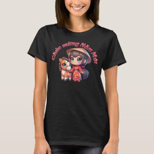 Kawaii Vietnamese New Year Girl & Horse T Shirt