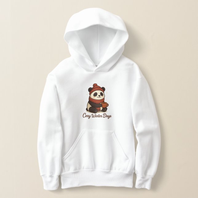 kawaii vinter panda t shirt (Laydown)
