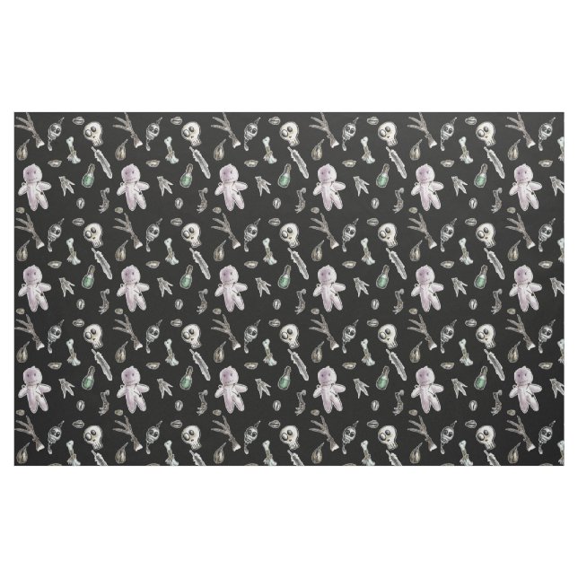 Kawaii voodoo upprepade mönster tyg (Fat Quarter)