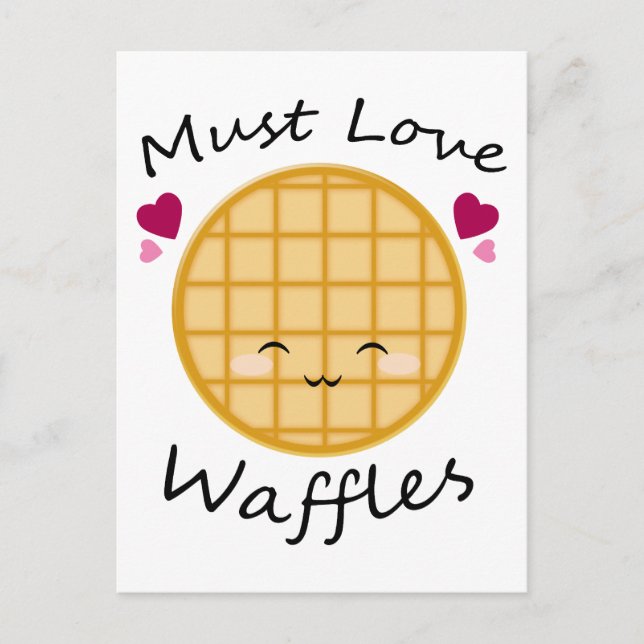 Kawaii Waffle Vykort (Framsida)