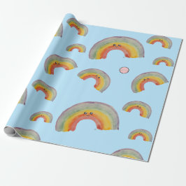 Kawaii Watercolor Rainbow Presentpapper