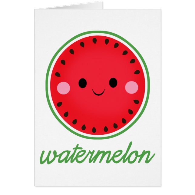 Kawaii Watermelon Hälsningskort (Framsidan)