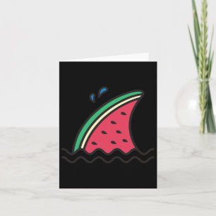 Kawaii Watermelon Shark Fin Funny Family Summer Va Kort