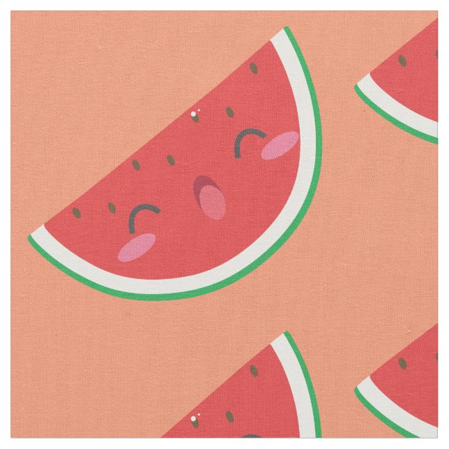 Kawaii Watermelon Tyg (Närbild)