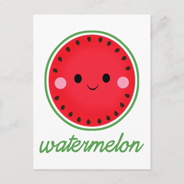 Kawaii Watermelon Vykort (Framsida)