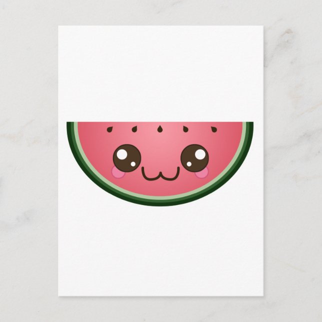 Kawaii Watermelon Vykort (Framsida)