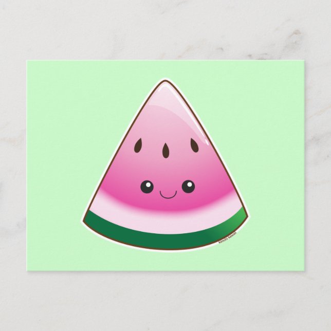 Kawaii Watermelon Vykort (Framsida)