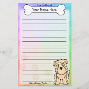 Kawaii Wheaten Glen av Imaal Terrierbrevpapper Brevpapper