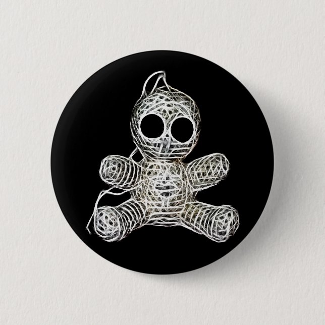 Kawaii White Voodoo Doll Funny Magic Leksak Knapp (Framsida)