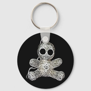 Kawaii White Voodoo Doll Funny Magic Leksak Nyckelring