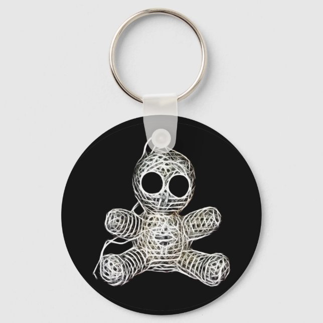 Kawaii White Voodoo Doll Funny Magic Leksak Nyckelring (Framsida)