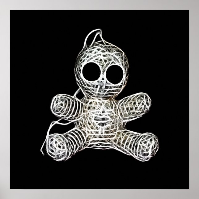 Kawaii White Voodoo Doll Funny Magic Leksak Poster (Framsidan)
