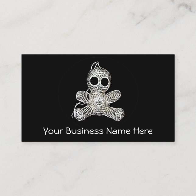 Kawaii White Voodoo Doll Funny Magic Leksak Visitkort (Framsida)