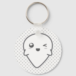 Kawaii Winking Ghost Keychain Nyckelring