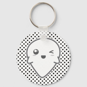 Kawaii Winking Ghost Keychain Nyckelring